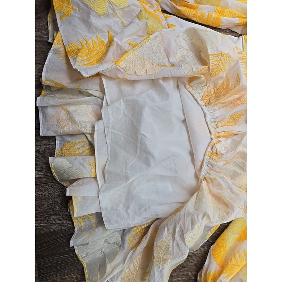 Acler Basita Dress Golden Leaves Women's US 8 Yellow and White Embroidered - Picture 8 of 14